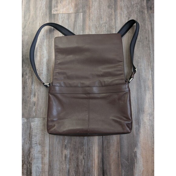 COACH F54792 Charles Messenger Chocolate Brown Leather Shoulder Laptop Bag - Picture 6 of 10